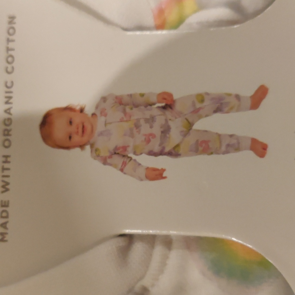New! Burt's Bees Baby Girl Footless 3 Piece Zipper Pajamas Set Organic Cotton - Picture 4 of 14